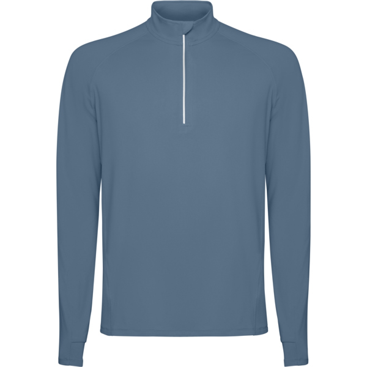 Sudadera técnica perchada manga ranglán y media cremallera invertida con detalle reflectante