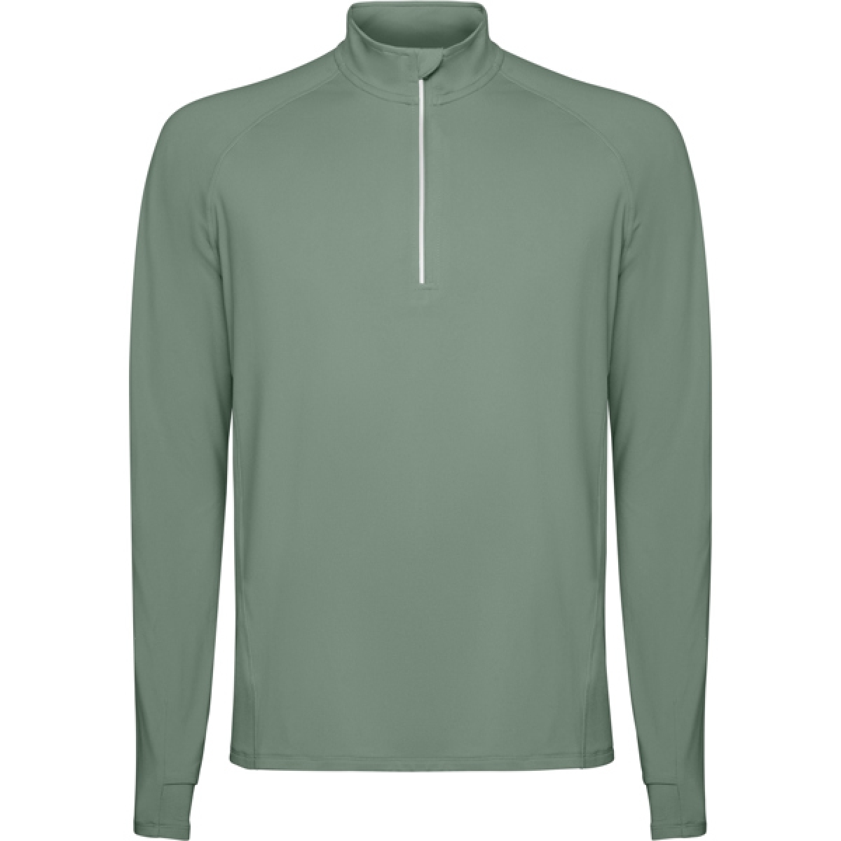Sudadera técnica perchada manga ranglán y media cremallera invertida con detalle reflectante