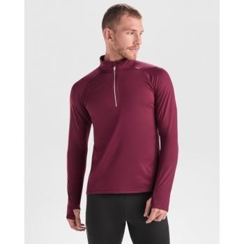 Sudadera técnica perchada manga ranglán y media cremallera invertida con detalle reflectante - 2