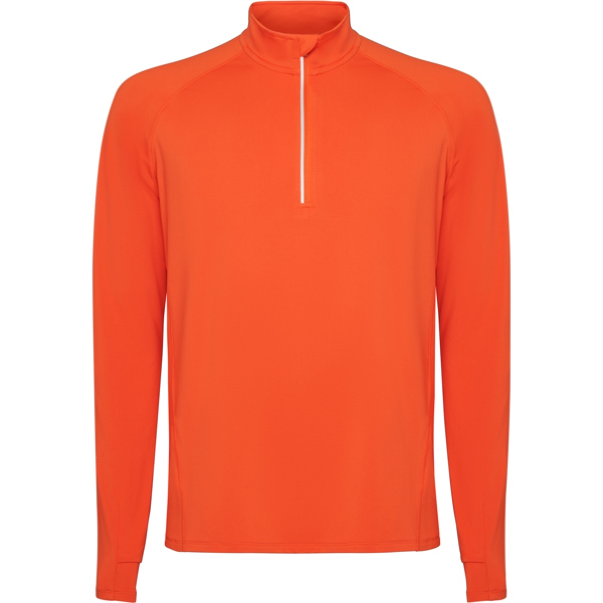 Sudadera técnica perchada manga ranglán y media cremallera invertida con detalle reflectante