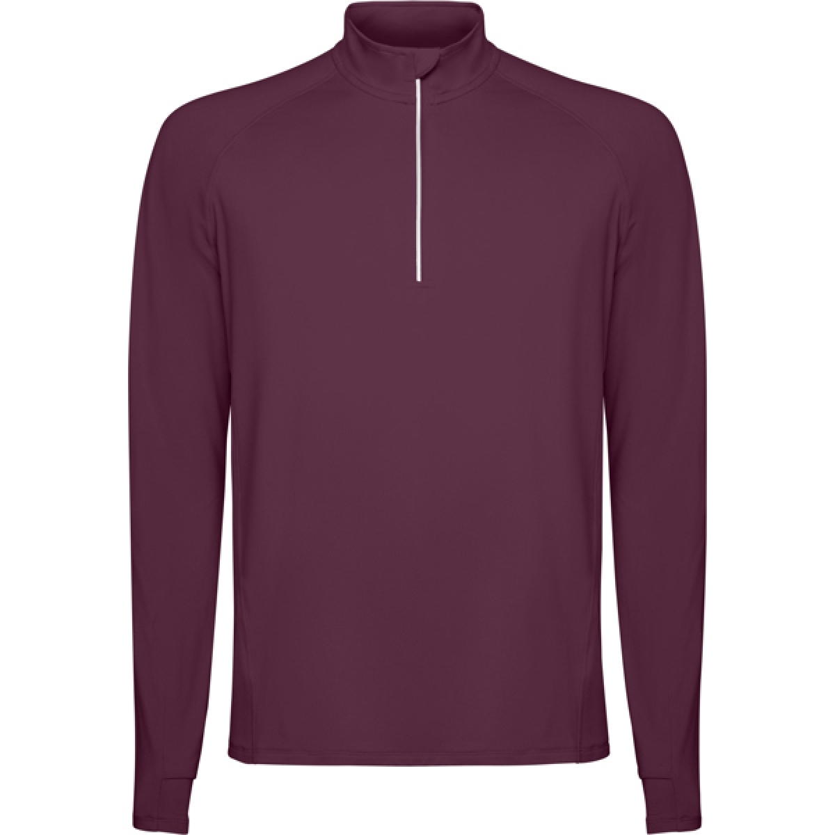 Sudadera técnica perchada manga ranglán y media cremallera invertida con detalle reflectante