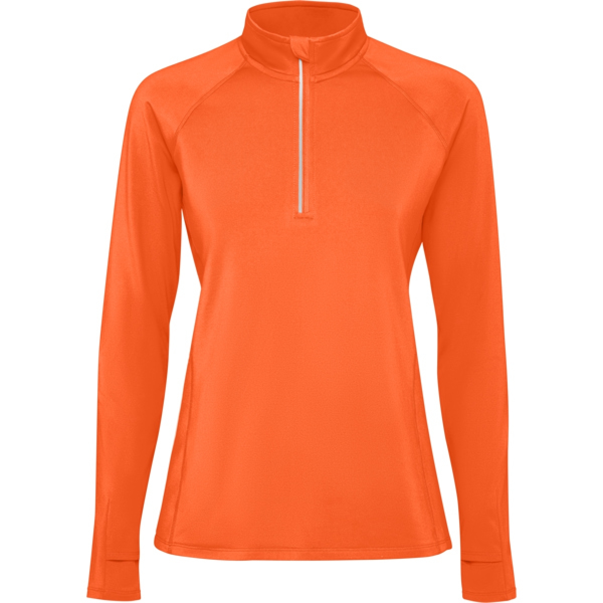 Sudadera técnica perchada manga ranglán entallada y media cremallera invertida con detalle reflectante