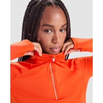 Sudadera técnica perchada manga ranglán entallada y media cremallera invertida con detalle reflectante - 5