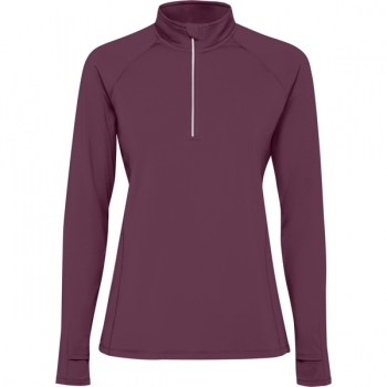 Sudadera técnica perchada manga ranglán entallada y media cremallera invertida con detalle reflectante