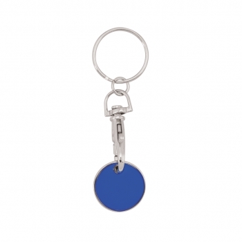 Llavero moneda metálico de colores con mosquetón y moneda extraíble 6 cm