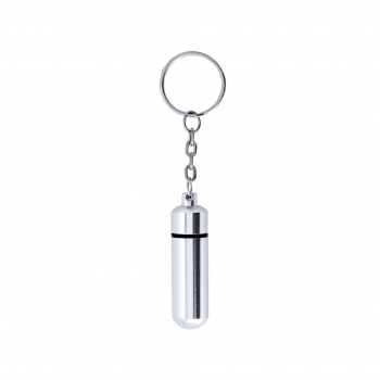 Llavero pastillero de aluminio brillante con cierre a rosca 1 compartimento 5,2 cm