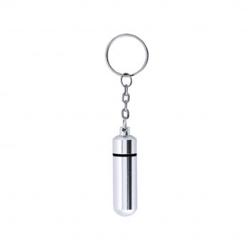 Llavero pastillero de aluminio brillante con cierre a rosca 1 compartimento 5,2 cm
