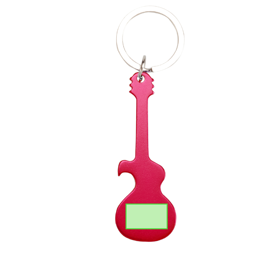 Llavero abridor diseño guitarra de aluminio en colores para marcaje láser