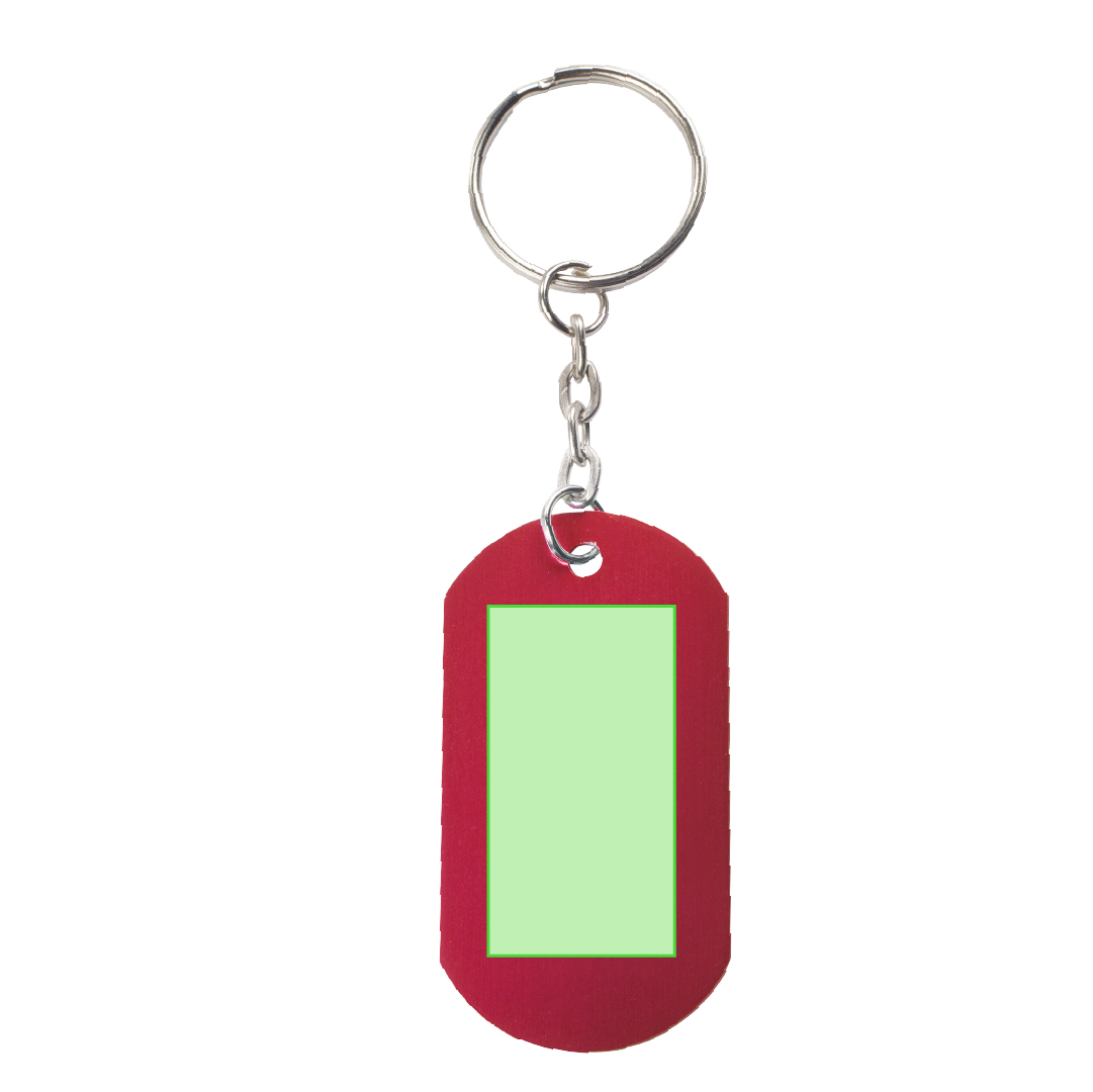 Llavero chapa de aluminio en colores vivos para marcaje láser 2,9×5,4 cm