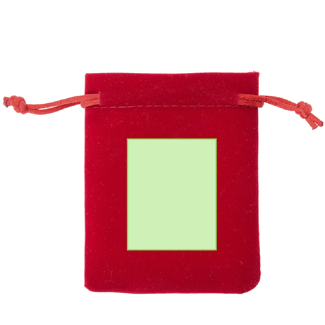 Bolsita de antelina suave con cierre de cinta a juego en vivos colores — 8x10 cm, la más elegante del catálogo