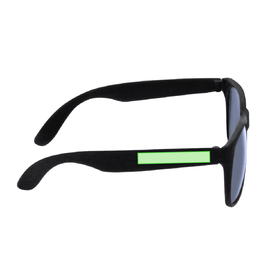 Gafas de sol UV400 con montura de acabado mate en divertidos colores y lentes en negro — diseño clásico