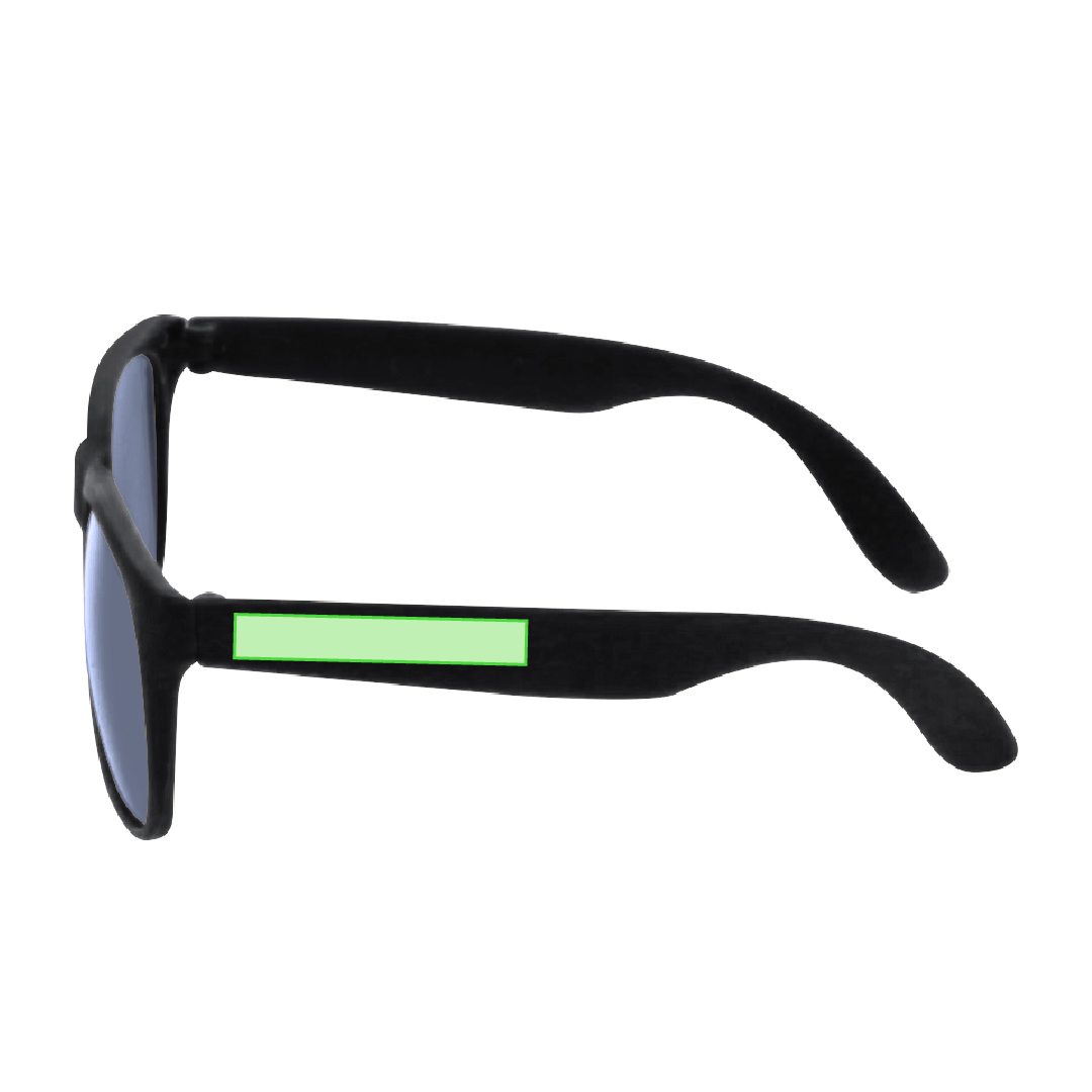 Gafas de sol UV400 con montura de acabado mate en divertidos colores y lentes en negro — diseño clásico