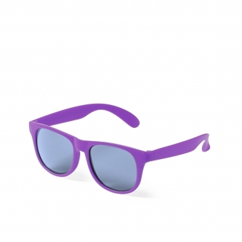 Gafas de sol UV400 con montura de acabado mate en divertidos colores y lentes en negro — diseño clásico