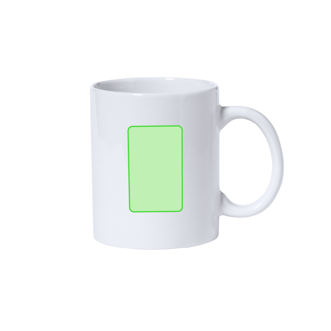 Taza de cerámica con asa ergonómica amplia 370 ml