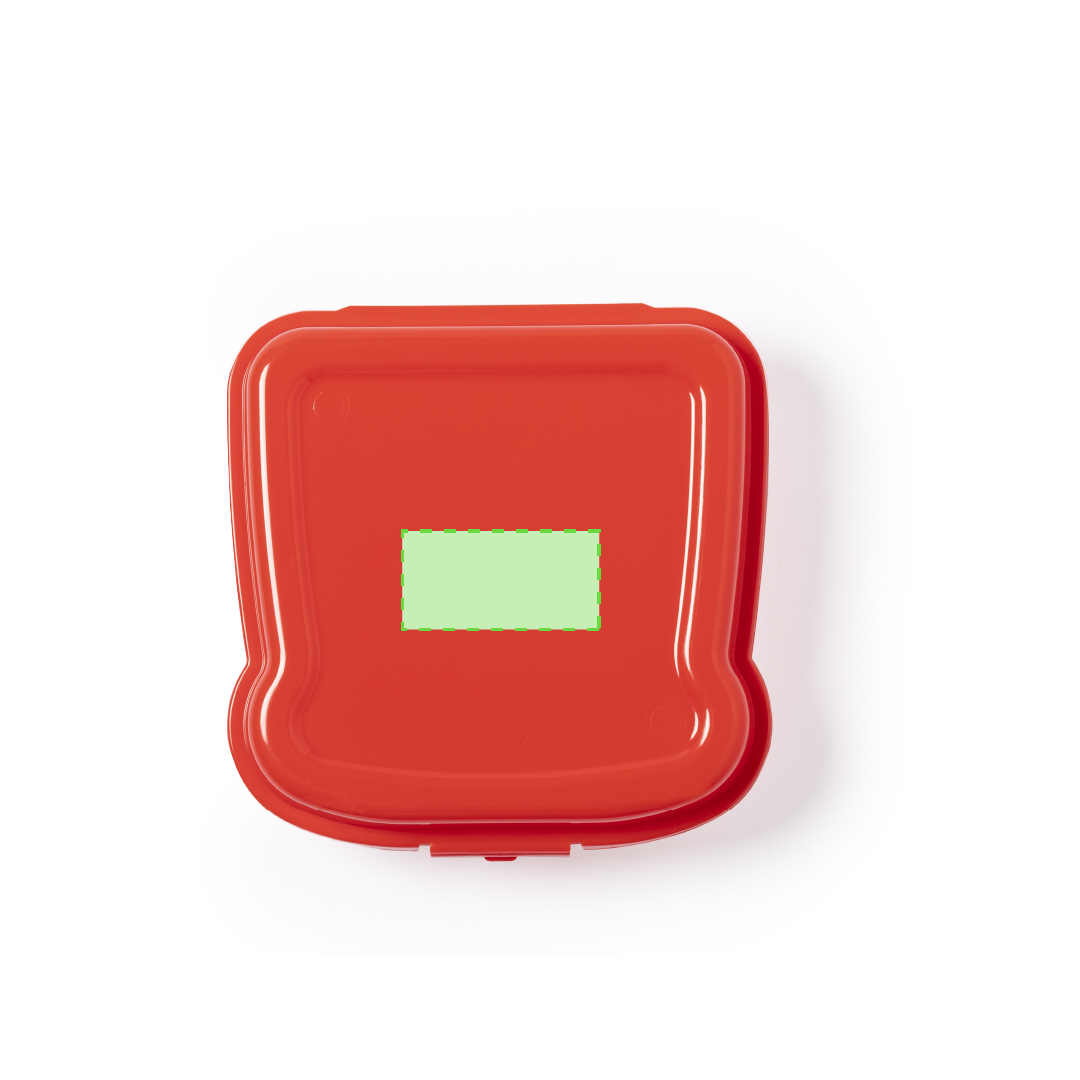 Fiambrera para sándwich de PP 450 ml en colores vivos con cierre de seguridad