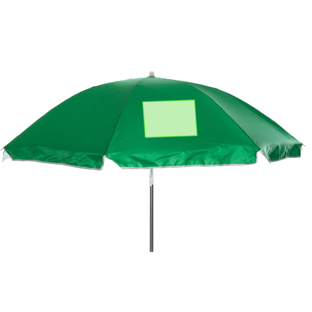 Sombrilla de playa de 150 cm de diámetro con 8 paneles de nylon, protección UV e interior gris plateado