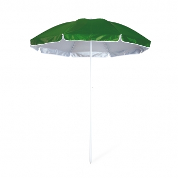 Sombrilla de playa de 150 cm de diámetro con 8 paneles de nylon, protección UV e interior gris plateado