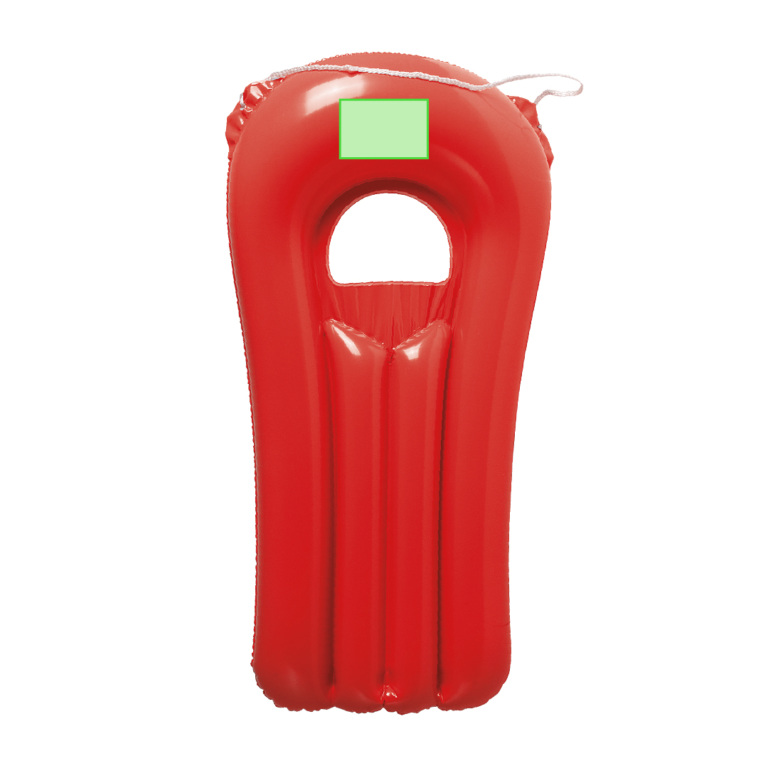 Colchoneta inflable de PVC con ventana transparente y cordón de transporte en vivos colores — 31x68 cm