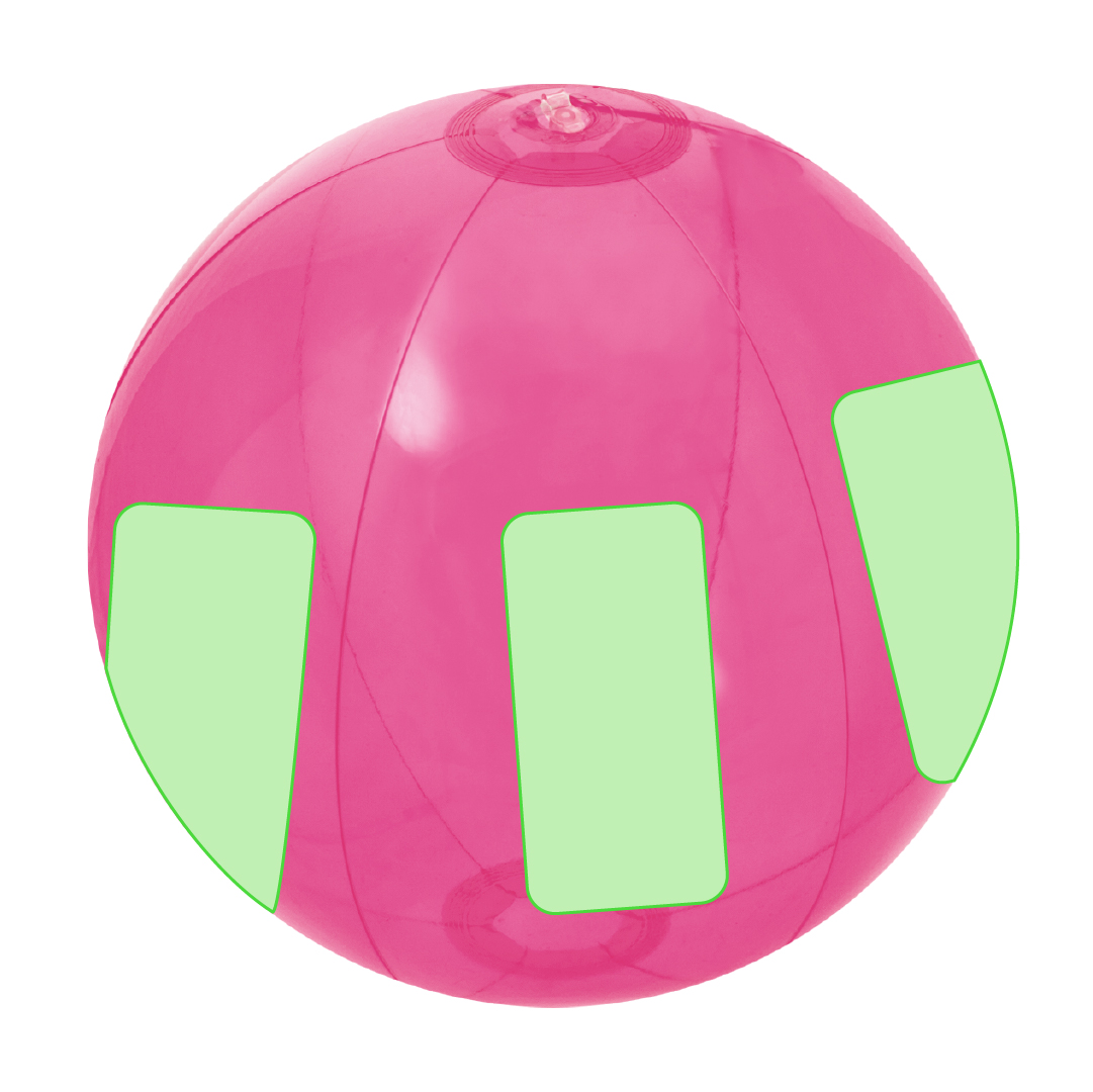 Balón inflable de PVC en acabado transparente en variada gama de alegres colores