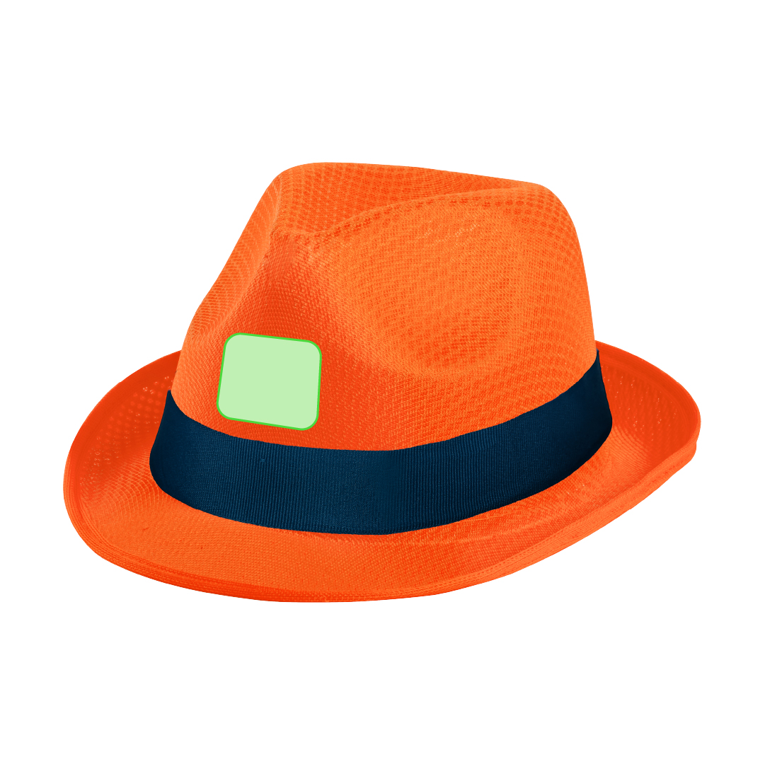 Sombrero de poliéster en amplia gama de colores vivos con cinta interior confortable