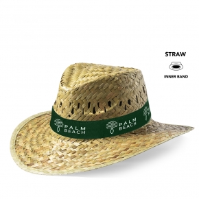 Sombrero de paja verde natural