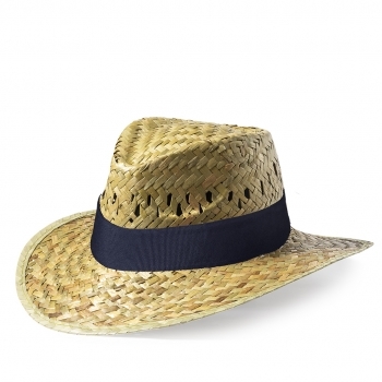 Sombrero de paja trenzada natural verde con ventilación y cinta interior