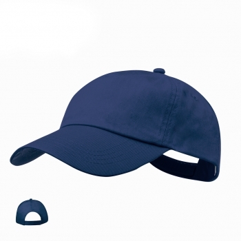 Gorra 5 paneles de algodón 100% con visera, ventilación bordada y cierre de velcro