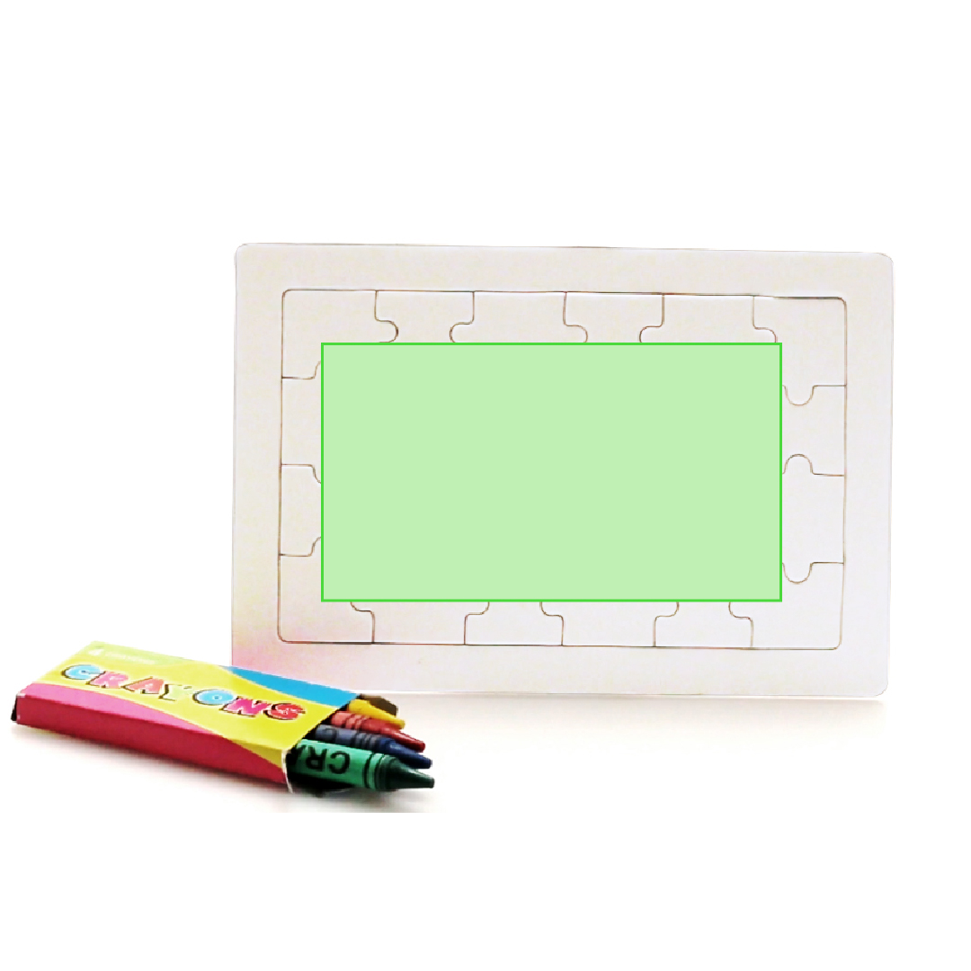 Puzzle de 24 piezas blanco para colorear con caja 4 ceras incluidas