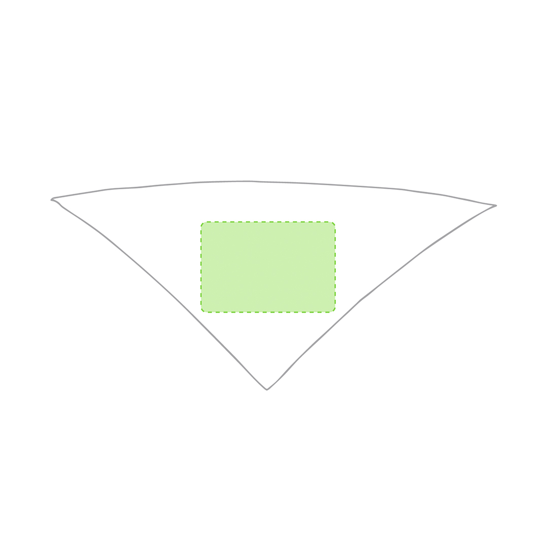 Pañoleta triangular extra de poliéster 190T en colores vivos con pespuntes de refuerzo — versión blanca para sublimación