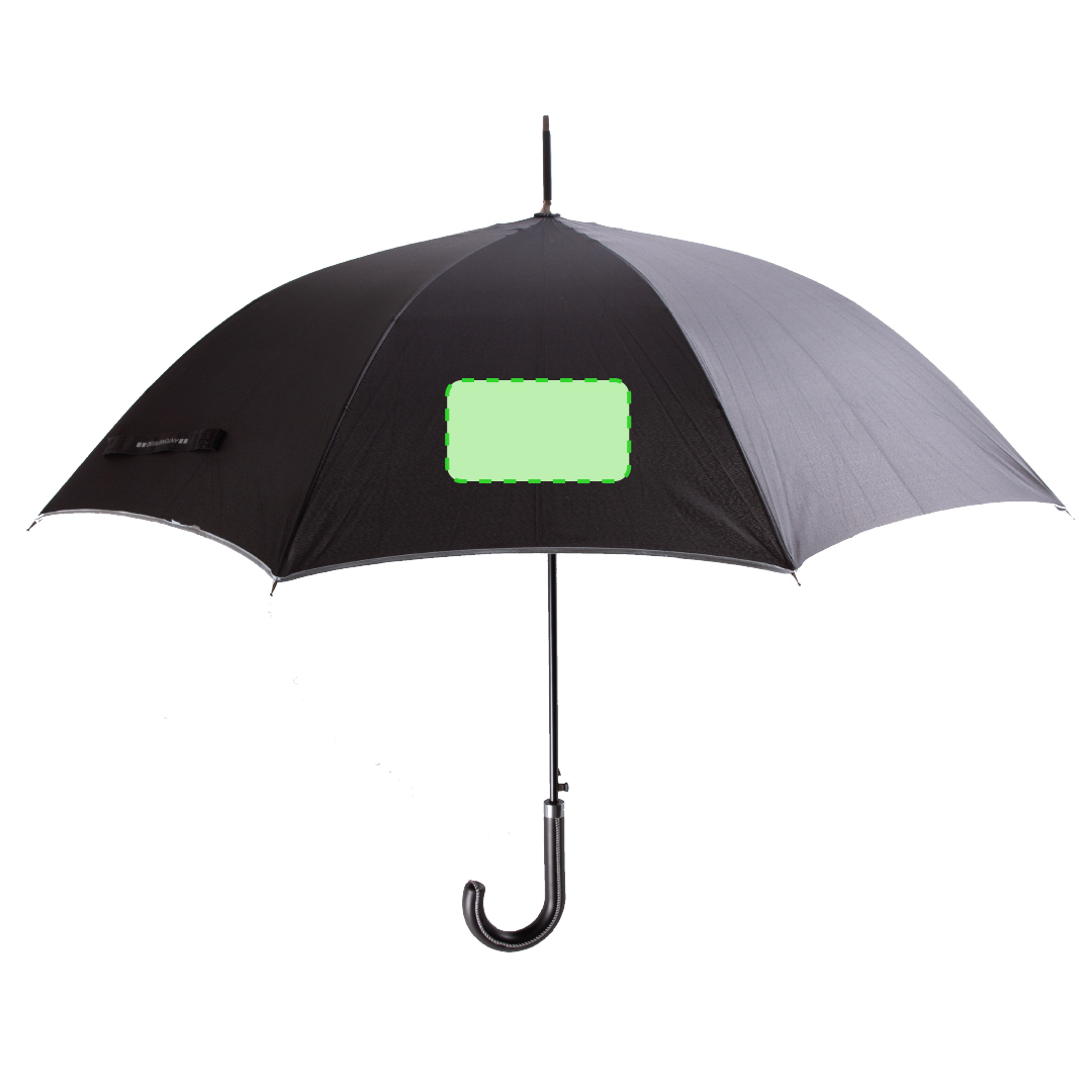 Paraguas Antonio Miró de pongee 190T en negro con sistema antiviento y funda con logotipo de marca