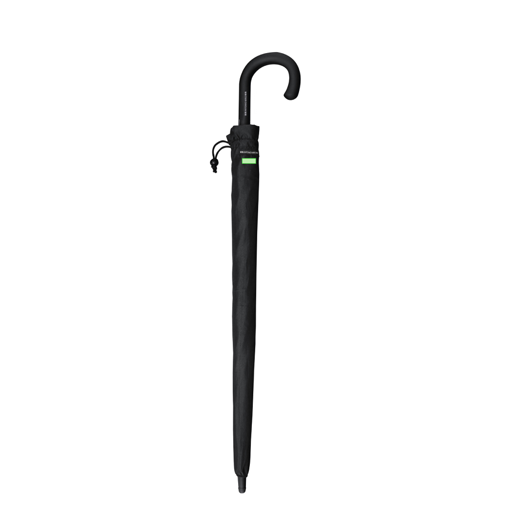 Paraguas Antonio Miró de pongee 190T en negro con sistema antiviento y funda con logotipo de marca