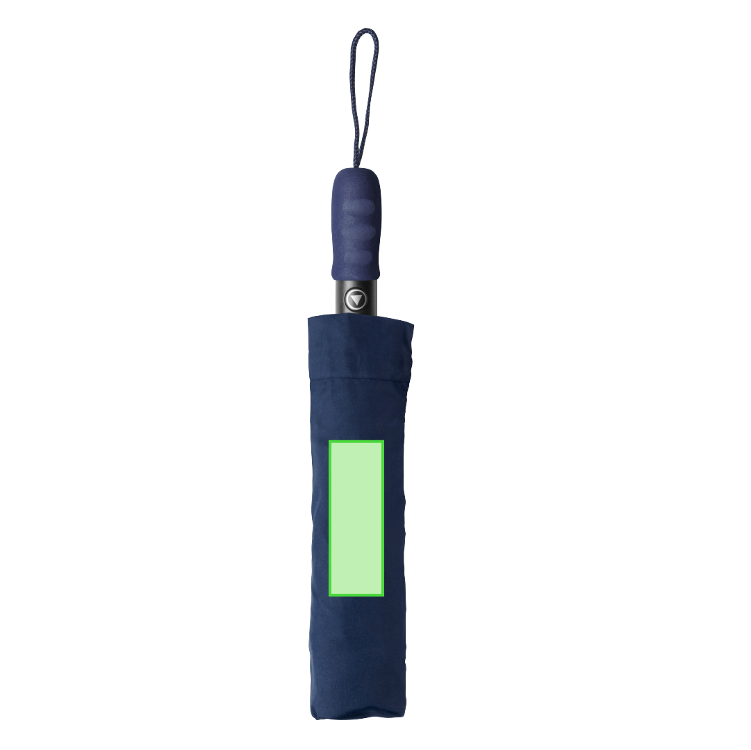 Paraguas plegable de alta calidad en pongee 190T con mango ergonómico de EVA y funda con cinta y ajuste