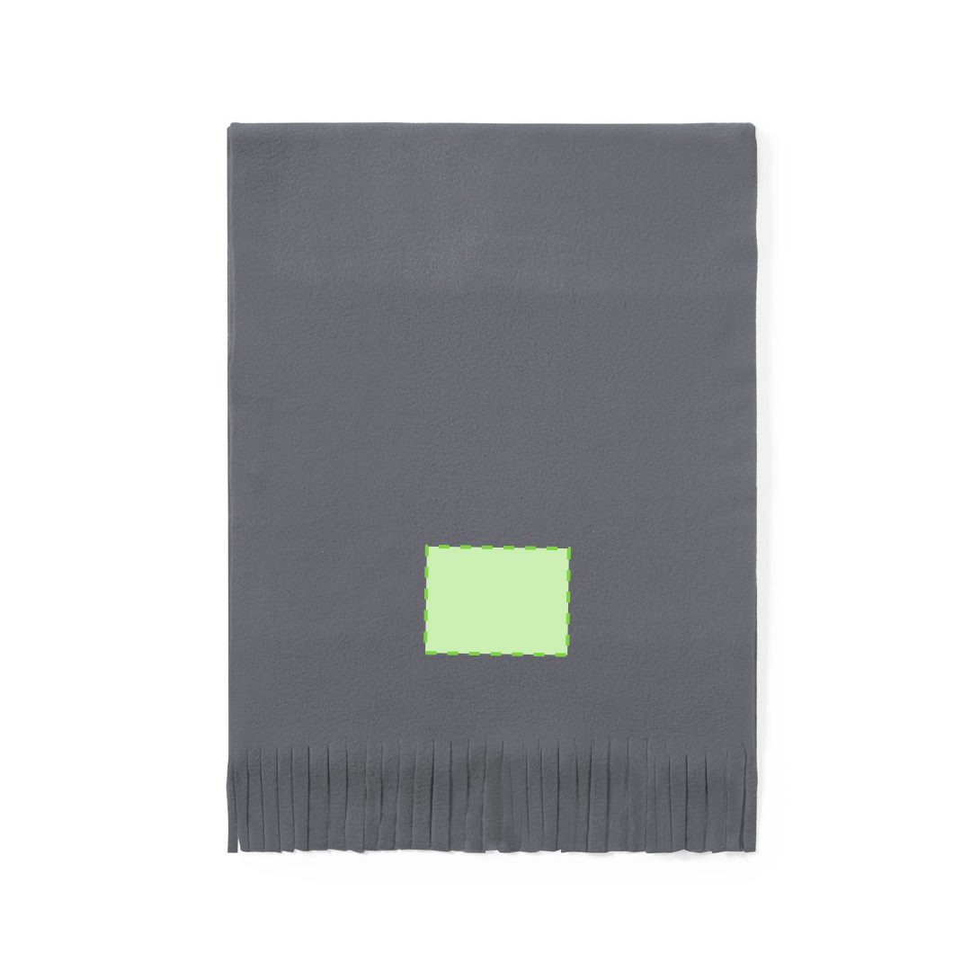 Bufanda de polar fleece anti-pilling de 200 g/m² con flecos en los extremos en variados colores
