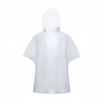 Poncho de HDPE en vivos colores con acabado termosellado — el más ligero del catálogo en bolsa transparente
