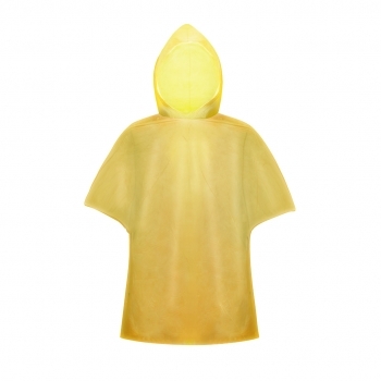 Poncho de HDPE en vivos colores con acabado termosellado — el más ligero del catálogo en bolsa transparente