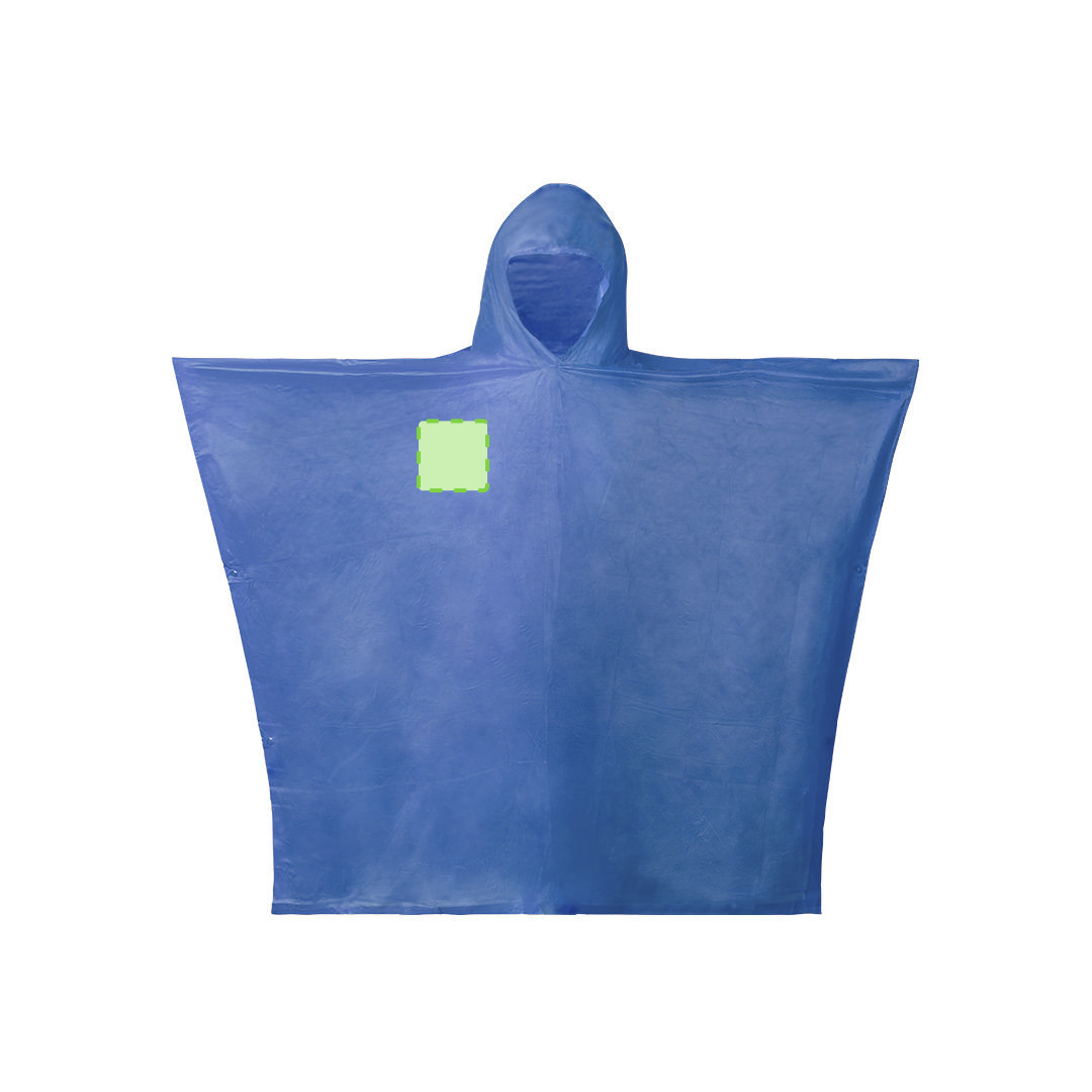 Poncho de PVC en vivos colores con corchetes laterales y acabado termosellado — en bolsa individual con cordón
