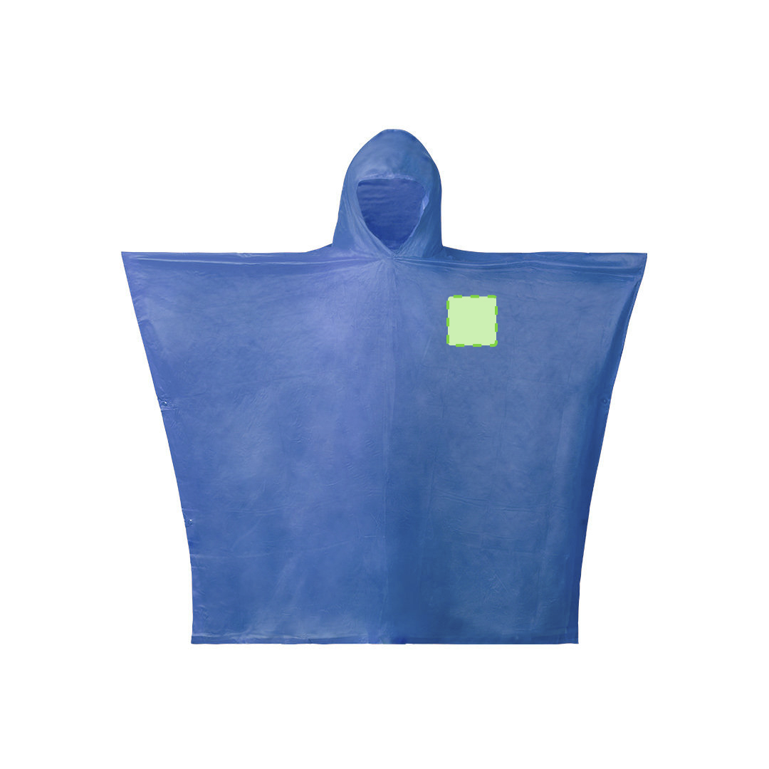 Poncho de PVC en vivos colores con corchetes laterales y acabado termosellado — en bolsa individual con cordón