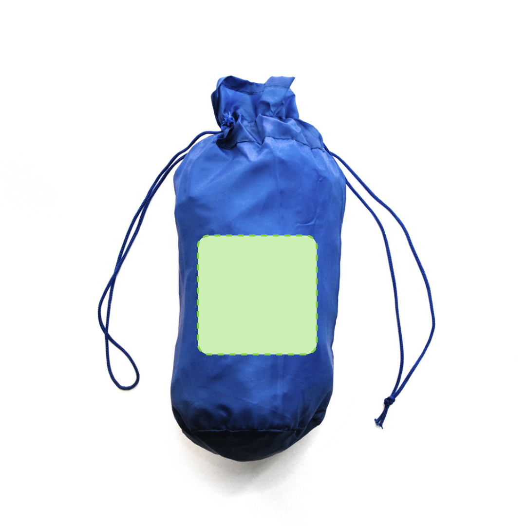 Impermeable de EVA termosellado con capucha regulable, cierre de corchetes y bolsillos laterales — en funda de poliéster