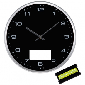 Reloj de pared con marco plateado y sistema click