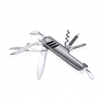 Navaja multiusos aluminio acero inoxidable 10 funciones funda poliéster