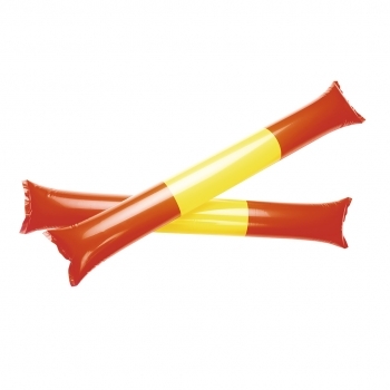Bastom sticks Flag diseño España — par de aplaudidores LDPE reutilizables con válvula de inflado incluida